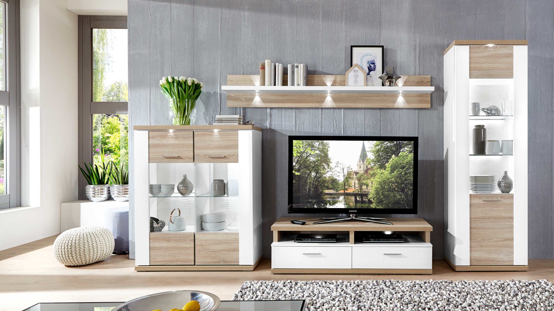 Wohnprogramm Manhattan   Wohnwand mit TV Möbel