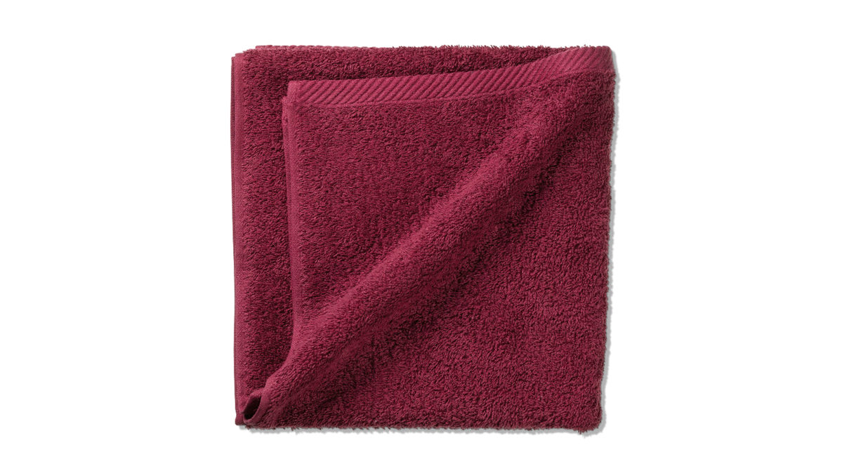 Handtuch Kela | keck & lang aus Naturfaser in Dunkelrot Handtuchserie Ladessa - Handtuch himbeerrote Baumwolle - ca. 50 x 100 cm
