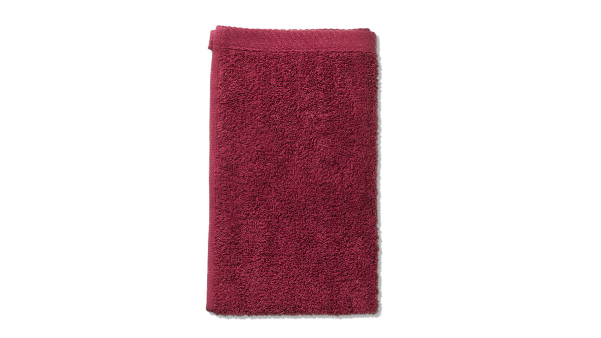Gästehandtuch Kela | keck & lang aus Naturfaser in Dunkelrot Handtuchserie Ladessa - Gästetuch himbeerrote Baumwolle - ca. 30 x 50 cm