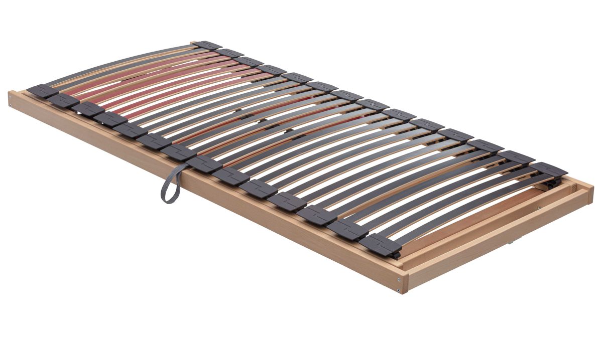 Lattenrost Interliving aus Holz in Holzfarben Interliving Lattenrost Serie 1952 mit Hebehilfe für linke Bettseiten links mit Hebehilfe – Liegefläche ca. 80 x 200 cm