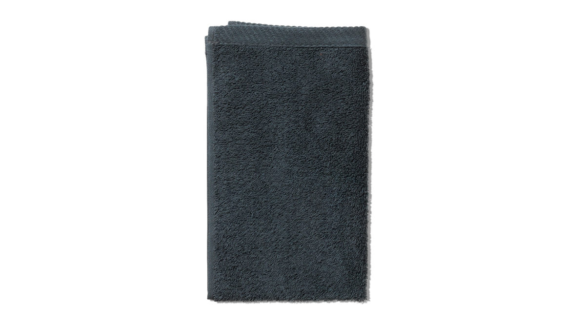Gästehandtuch Kela | keck & lang aus Naturfaser in Dunkelgrau Handtuchserie Ladessa - Gästetuch granitgraue Baumwolle - ca. 30 x 50 cm