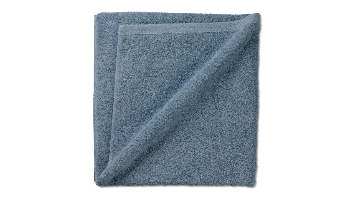 Duschhandtuch Kela | keck & lang aus Naturfaser in Mittelblau Handtuchserie Ladessa - Duschtuch rauchblaue Baumwolle - ca. 70 x 140 cm