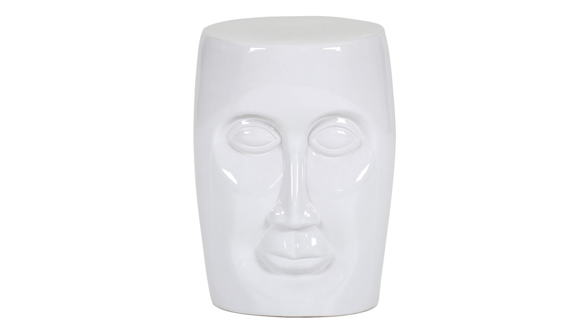 Beistelltisch Gutmann factory® aus Keramik in Weiß Beistelltisch Keramos weiße Keramik - Durchmesser ca. 33 cm