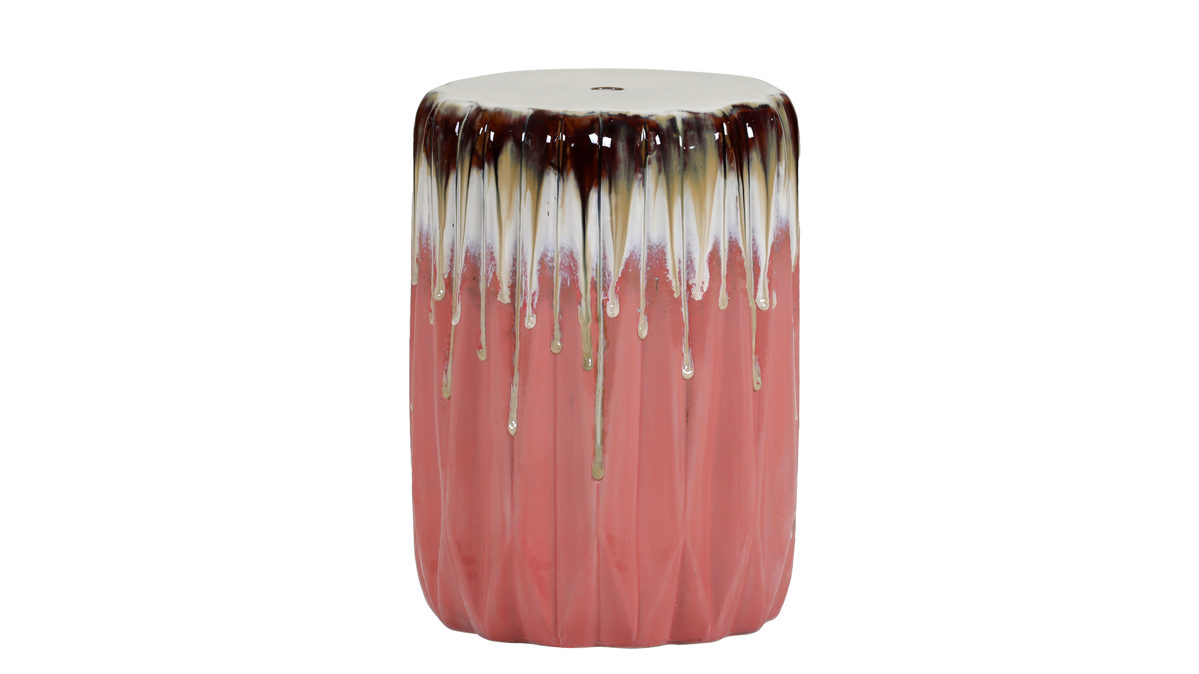 Beistelltisch Gutmann factory® aus Keramik in Hellrot Beistelltisch Keramos Altrosa Keramik - Durchmesser ca. 33 cm