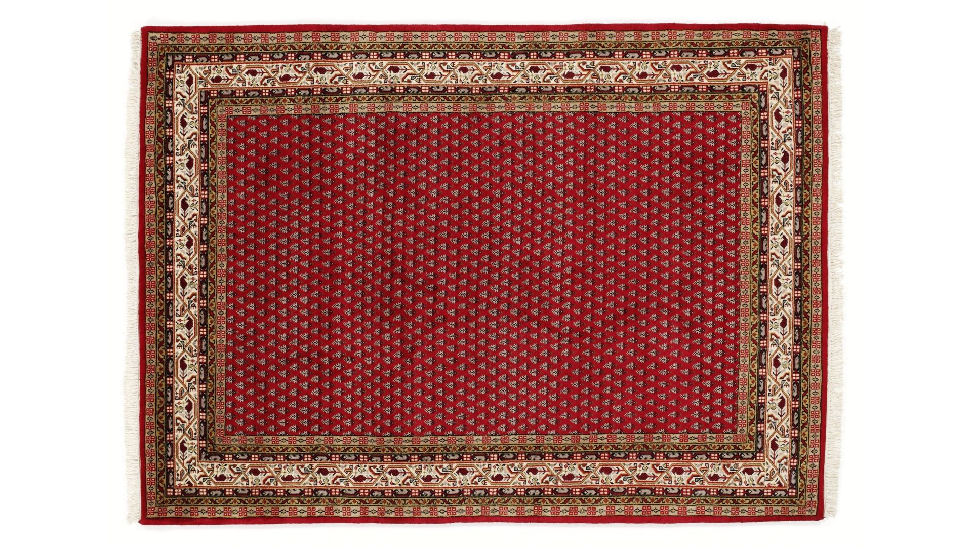 Orientteppich Oci aus Naturfaser in Rot Orientteppich Sakki Mir für Ihre Wohnaccessoires rote & blaue Schurwolle – ca. 250 x 350 cm
