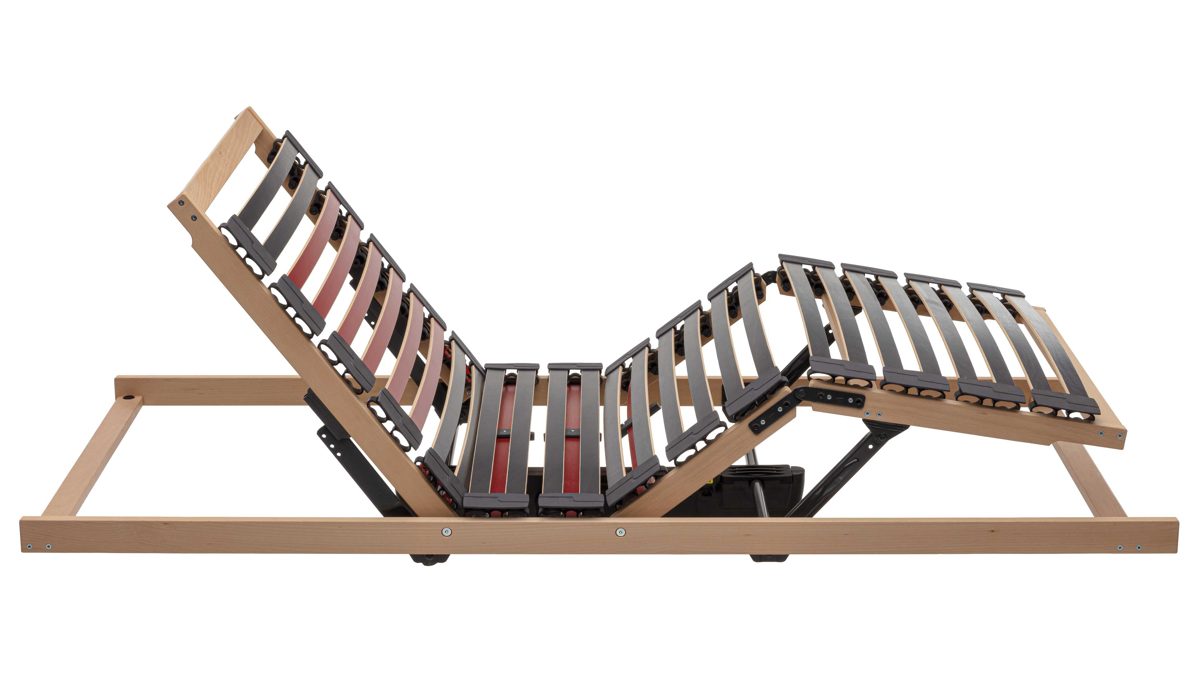 Lattenrost Interliving aus Holz in Holzfarben Interliving Lattenrost Serie 1952 mit zwei funkgesteuerten Motoren zweifach motorisch mit Funk-Fernbedienung – Liegefläche ca. 140 x 200 cm