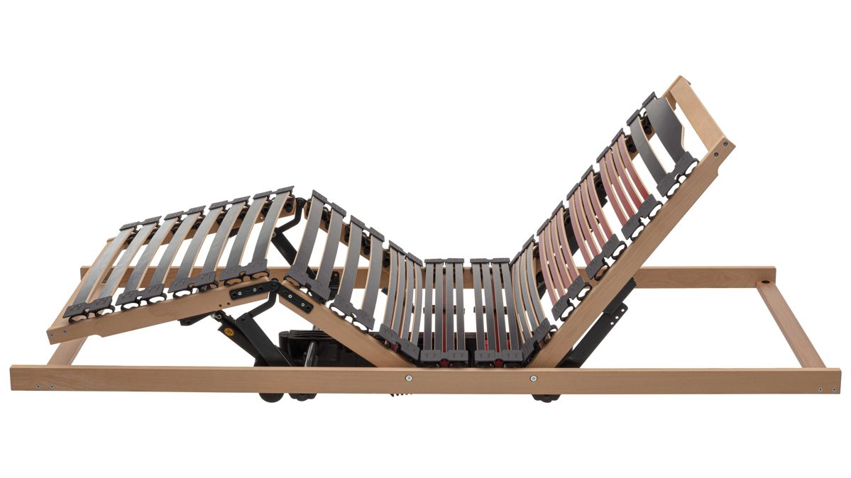 Lattenrost Interliving aus Holz in Holzfarben Interliving Lattenrost Serie 1953 mit Funksteuerung dreifach motorisch mit Funk-Fernbedienung – Liegefläche ca. 90 x 190 cm