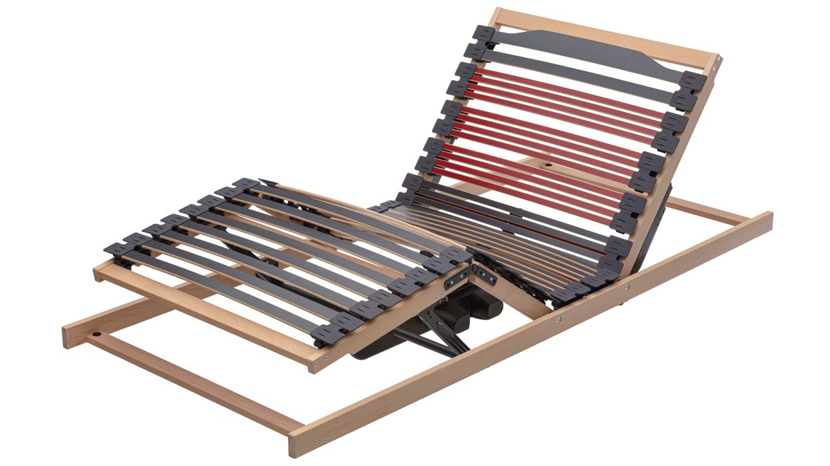 Lattenrost Interliving aus Holz in Holzfarben Interliving Lattenrost Serie 1953 - V6382 zweifach motorisch mit Handschalter – Liegefläche ca. 90 x 200 cm