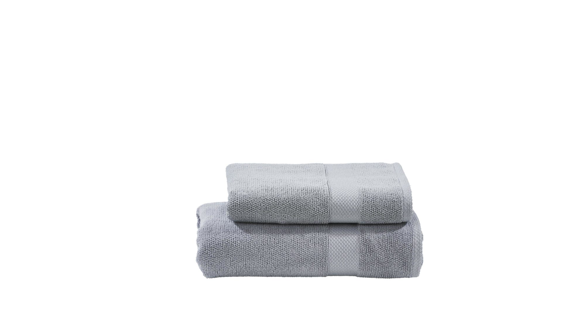 Handtuch-Set Done® by karabel home company aus Stoff in Hellgrau DONE® Handtuch-Set Deluxe - Heimtextilien silberfarbene Baumwolle – zweiteilig