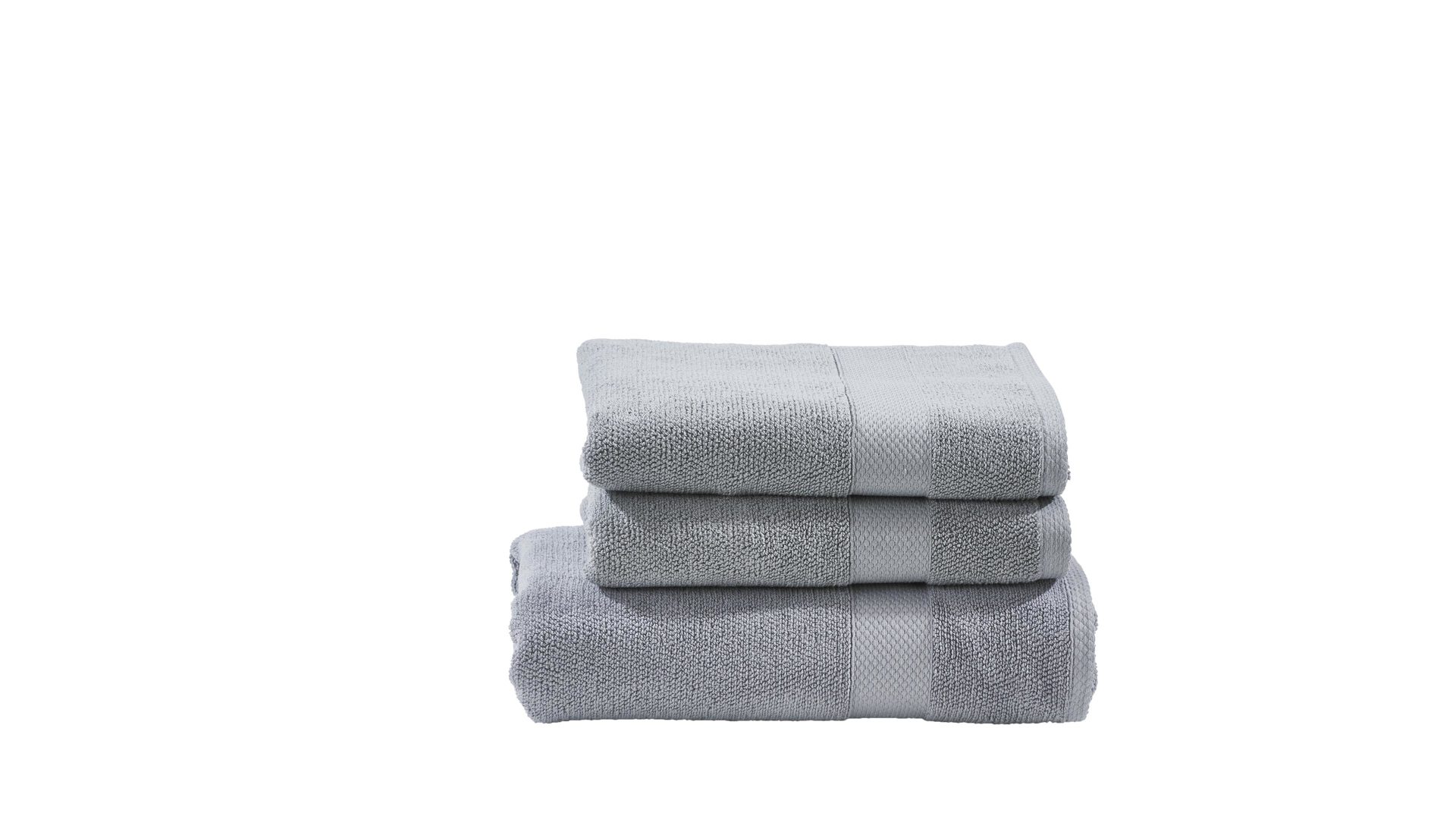 Handtuch-Set Done® by karabel home company aus Stoff in Hellgrau DONE® Handtuch-Set Deluxe silberfarbene Baumwolle  – dreiteilig