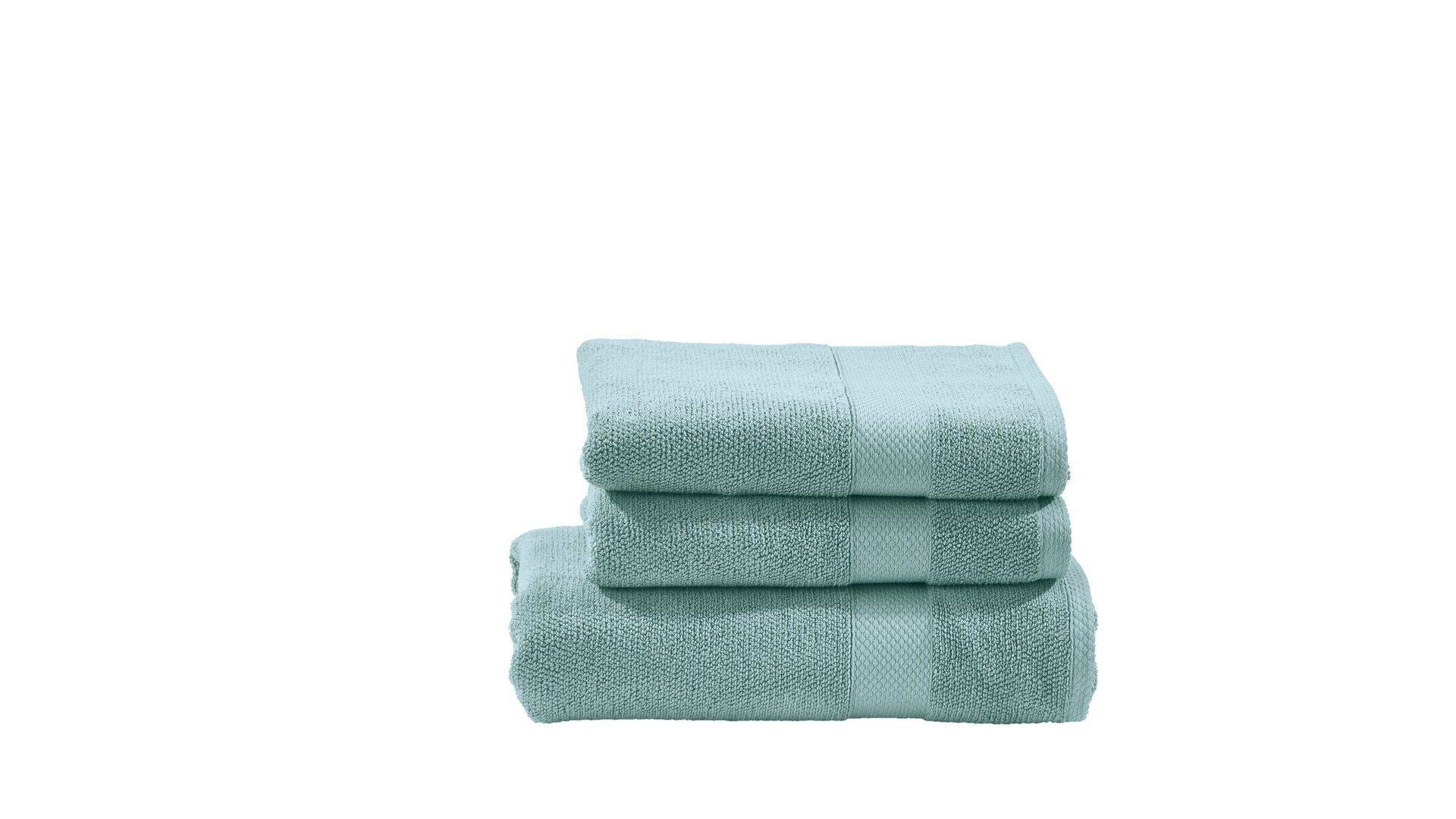Handtuch-Set Done® by karabel home company aus Stoff in Pastellfarben DONE® Handtuch-Set Deluxe für Ihre Heimtextililen oceanfarbene Baumwolle  – dreiteilig