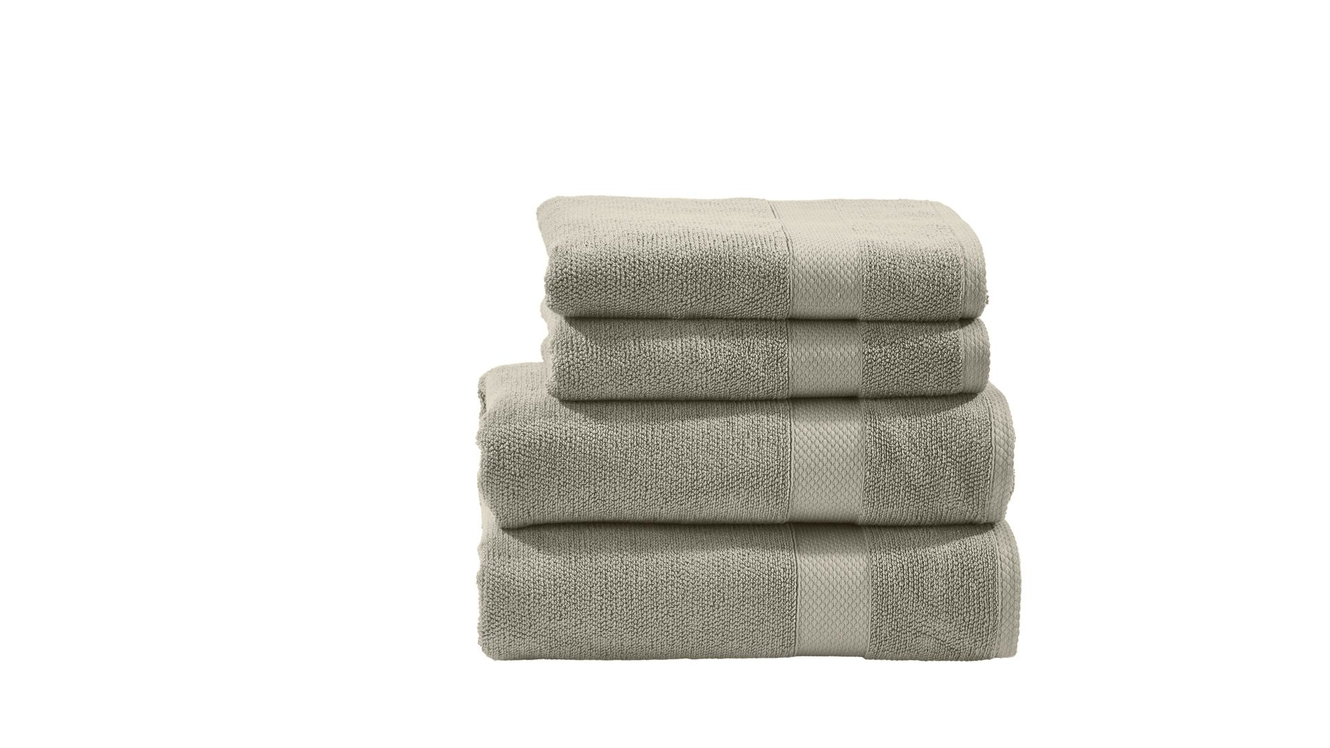 Handtuch-Set Done by karabel home company aus Stoff in Beige done Handtuch-Set Deluxe für Ihre Heimtextilien taupefarbene Baumwolle – vierteilig