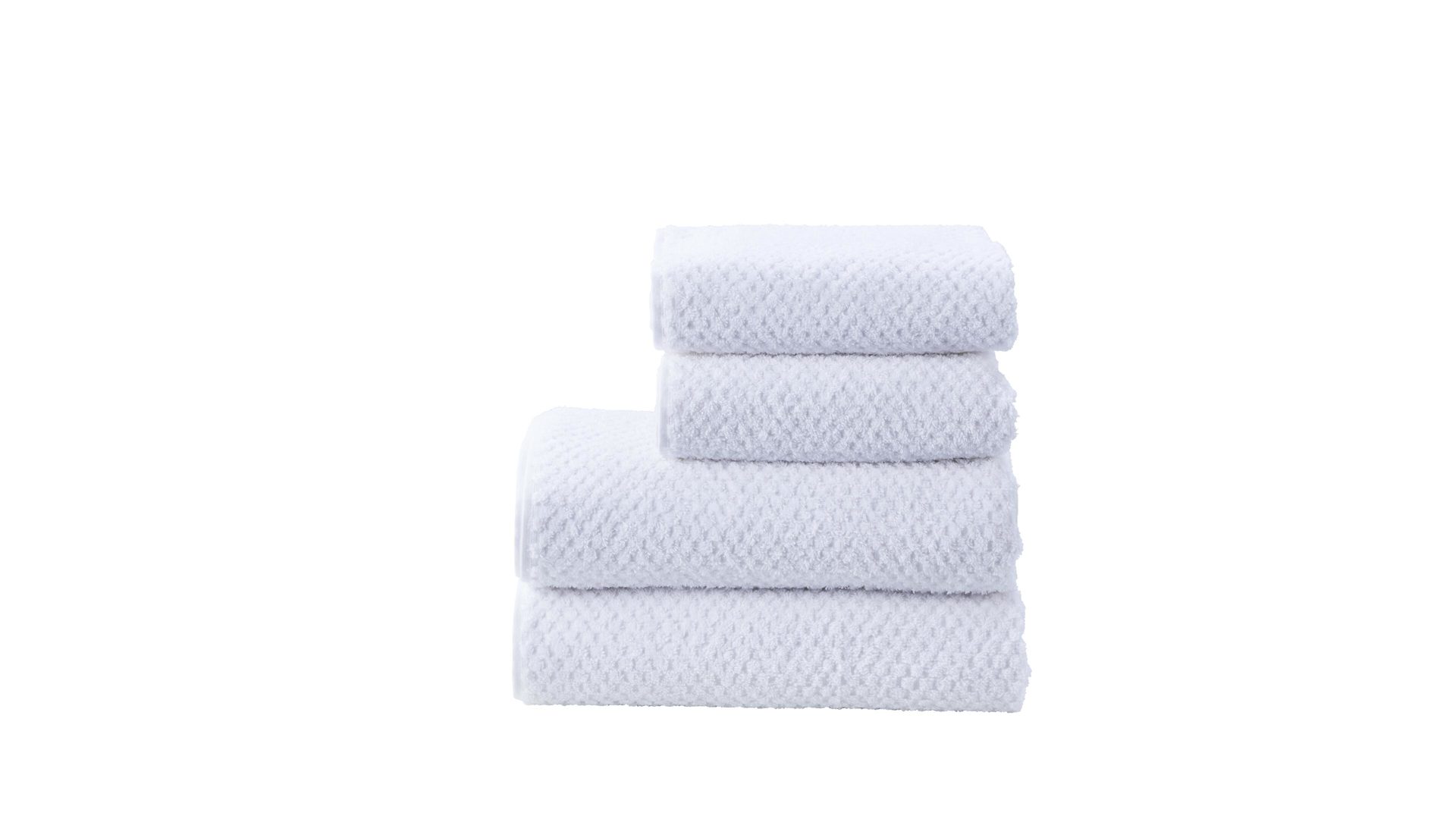 Handtuch-Set Done.® aus Stoff in Weiß done.® Handtuch-Set Provence Honeycomb weiße Baumwolle – vierteilig