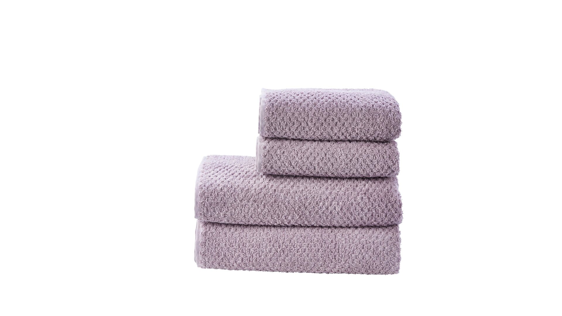 Handtuch-Set Done® by karabel home company aus Stoff in Pastellfarben DONE® Handtuch-Set Provence Honeycomb altrosafarbene Baumwolle  – vierteilig