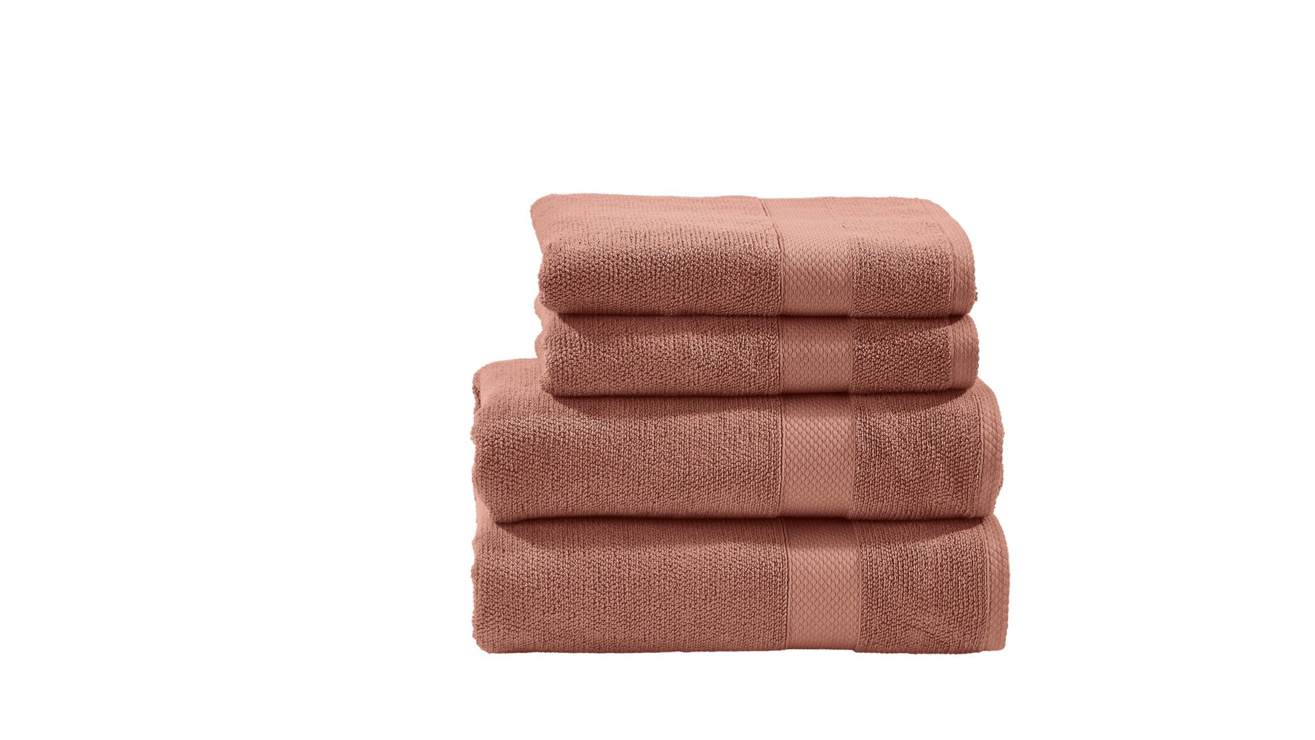Handtuch-Set Done.® be different aus Stoff in Orange DONE.® Handtuch-Set Deluxe - Heimtextilien wüstensandfarbene Baumwolle – vierteilig