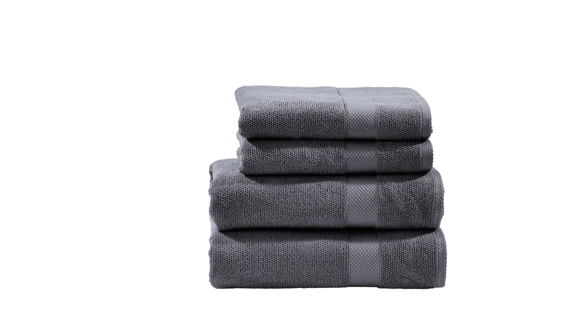 Handtuch-Set Done.® aus Stoff in Anthrazit done.® Handtuch-Set Deluxe anthrazitfarbene Baumwolle – vierteilig