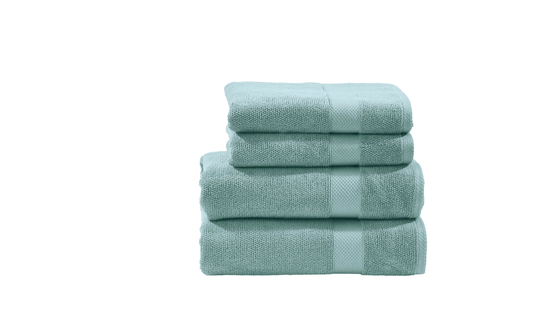 Handtuch-Set Done.® be different aus Stoff in Grün DONE.® Handtuch-Set Deluxe für Ihre Heimtextilien oceanfarbene Baumwolle – vierteilig
