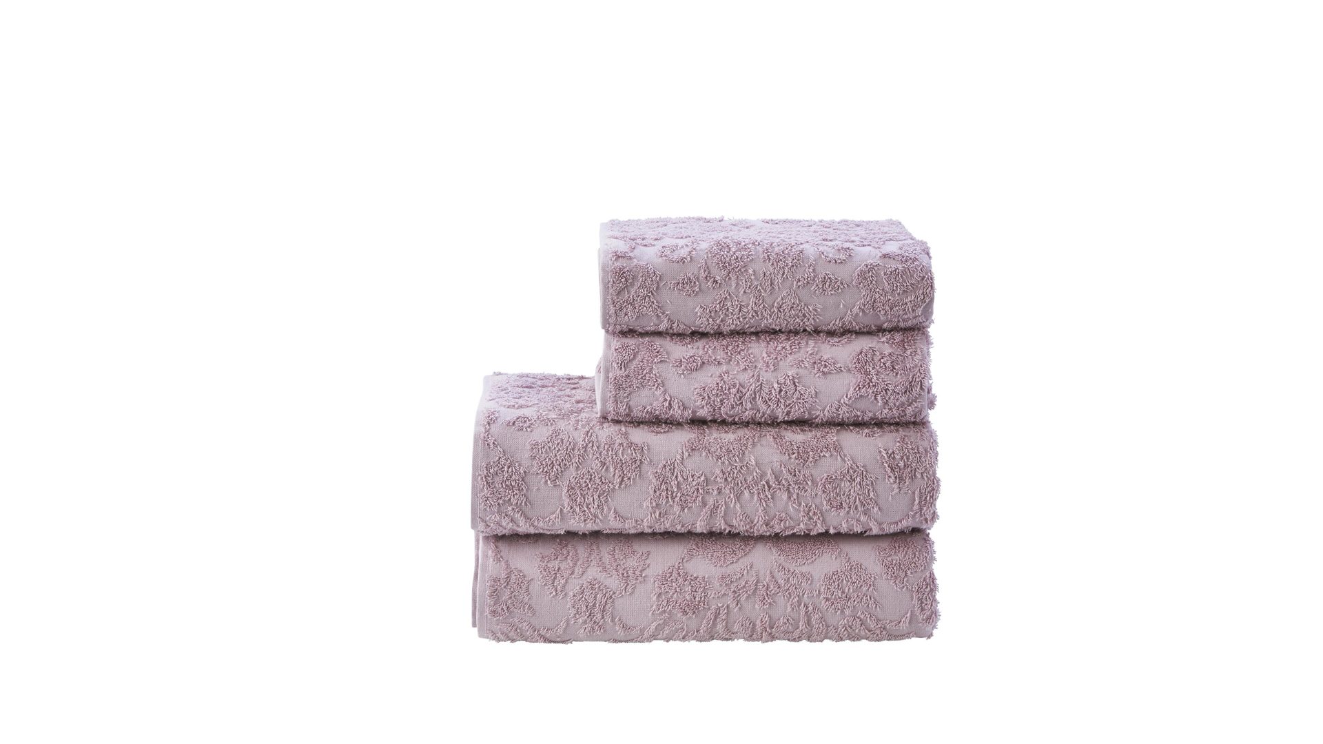 Handtuch-Set Done.® aus Stoff in Pastell done.® Handtuch-Set Provence Ornaments altrosa Baumwolle – vierteilig