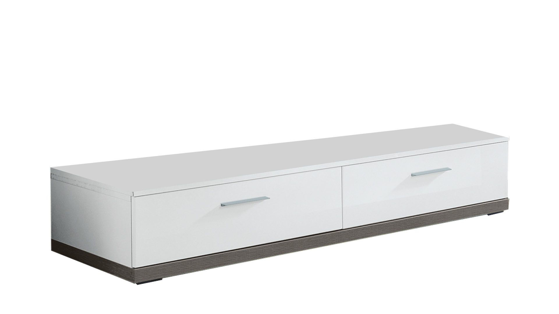 Lowboard Ideal möbel aus Holz in Grau Medien-Lowboard Manhattan Weiß & Graphit – zwei Schubladen, Länge ca. 105 cm