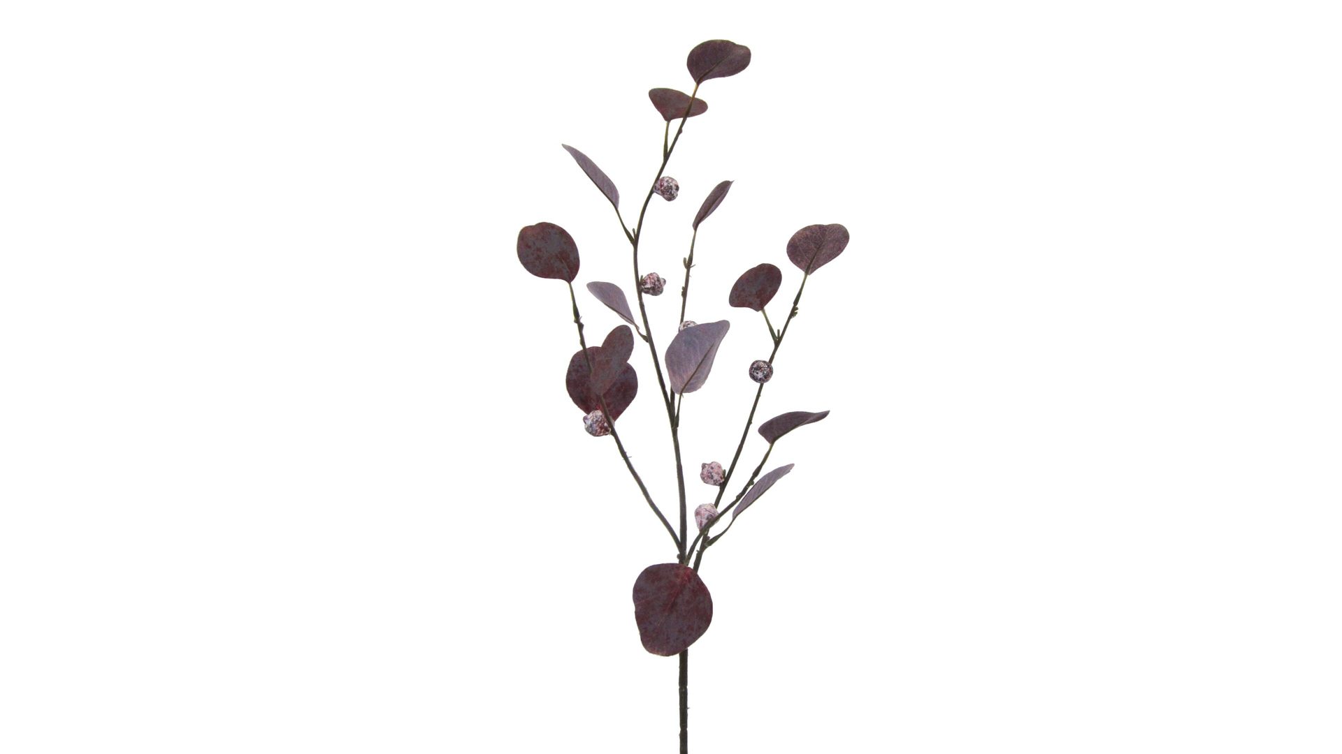 Blume Gasper aus Kunststoff in Lila Eukalyptuszweig auberginefarbener Kunststoff – Höhe ca. 73 cm