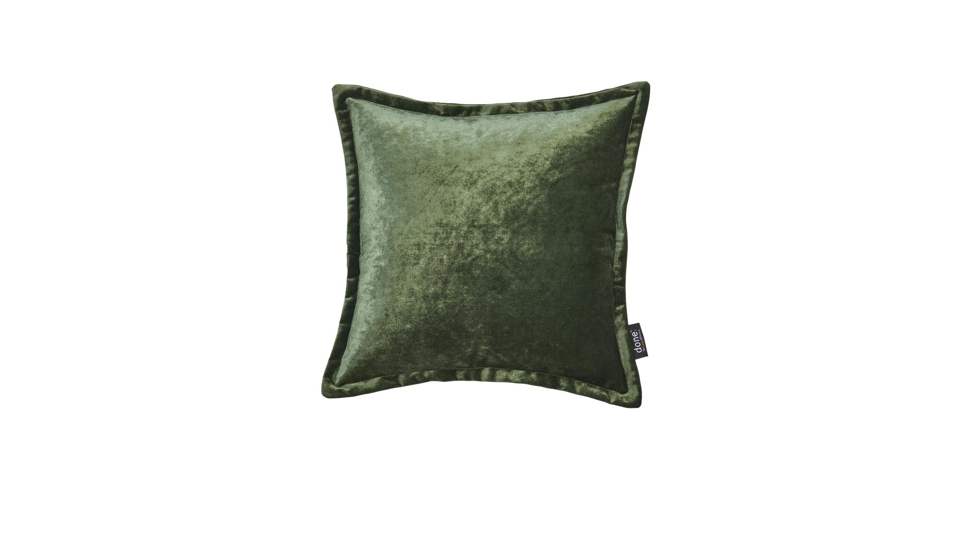 Kissenbezug /-hülle Done.® aus Stoff in Dunkelgrün done.® Kissenhülle Cushion Glam khakifarbener Samt – ca. 45 x 45 cm