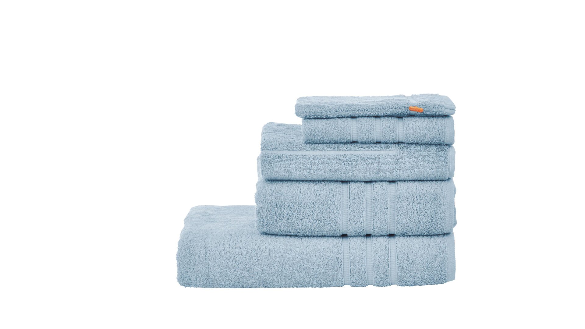 Handtuch-Set Done.® aus Stoff in Hellblau done.® Handtuch-Set Daily Uni oceanfarbene Baumwolle – fünfteilig