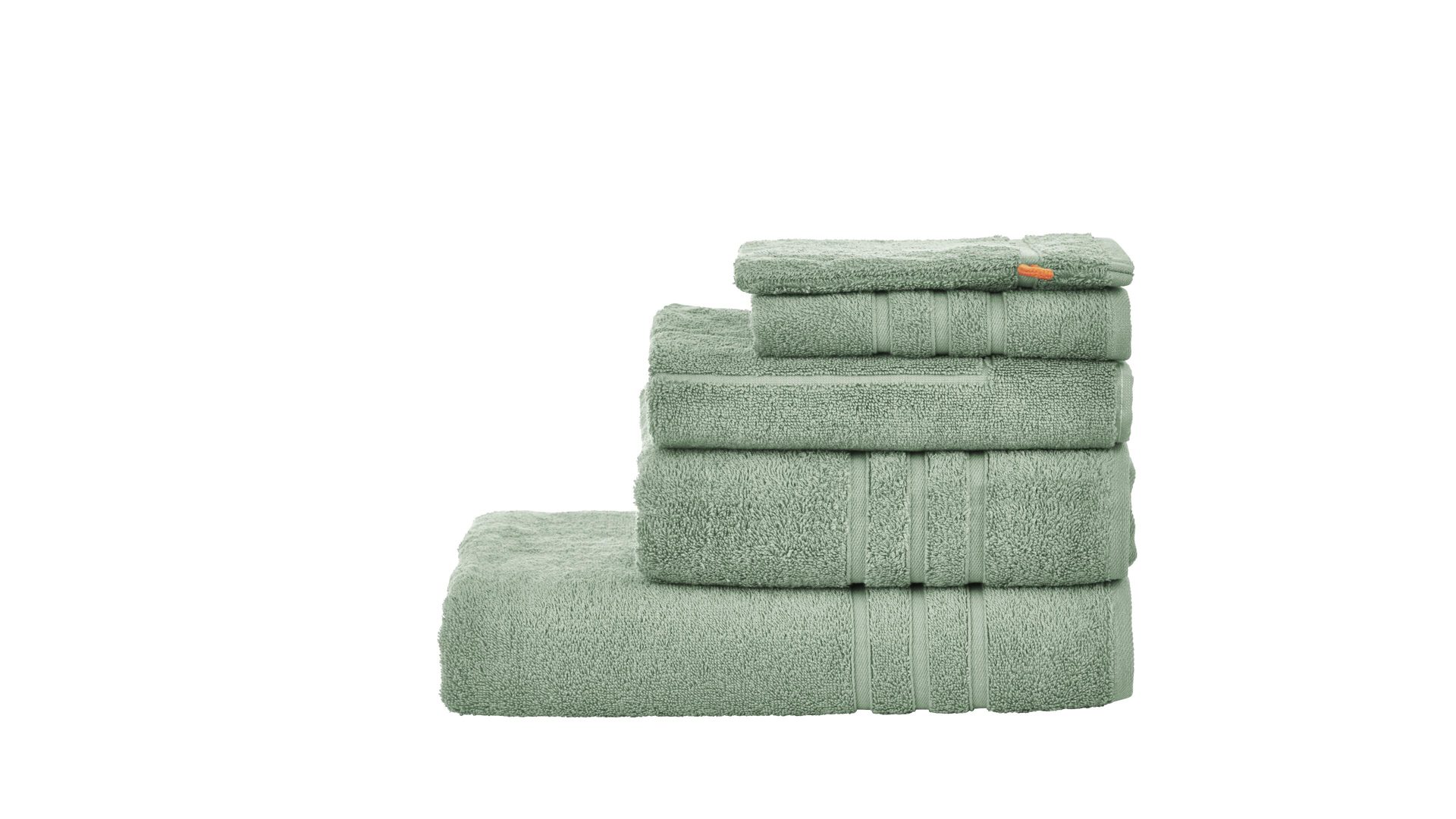 Handtuch-Set Done.® aus Stoff in Grün done.® Handtuch-Set Daily Uni eisberggrüne Baumwolle – fünfteilig