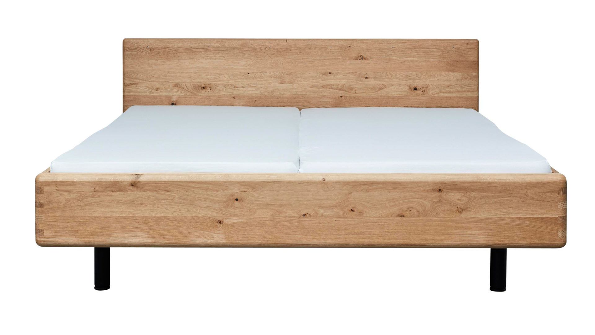 Doppelbett Interliving aus Holz in Holzfarben Interliving Schlafzimmer Serie 1015 – Bettgestell 1200 Wildeiche – Liegefläche ca. 200 x 200 cm