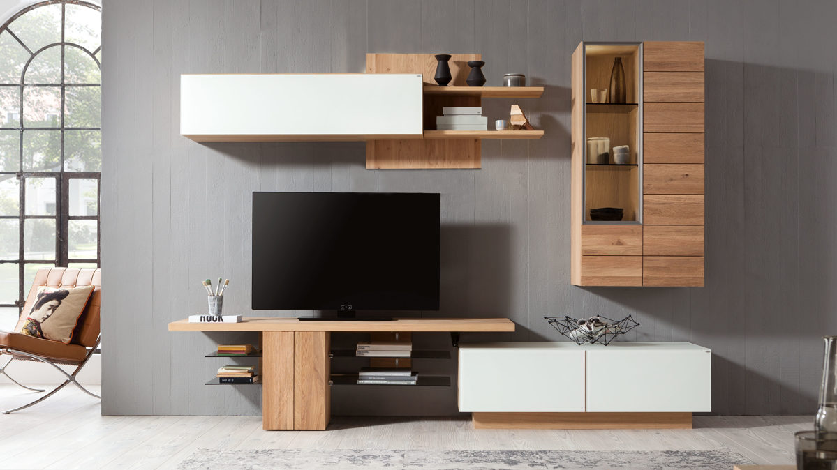 Voglauer V Montana Wohnkombination Optiwhite Colorglas