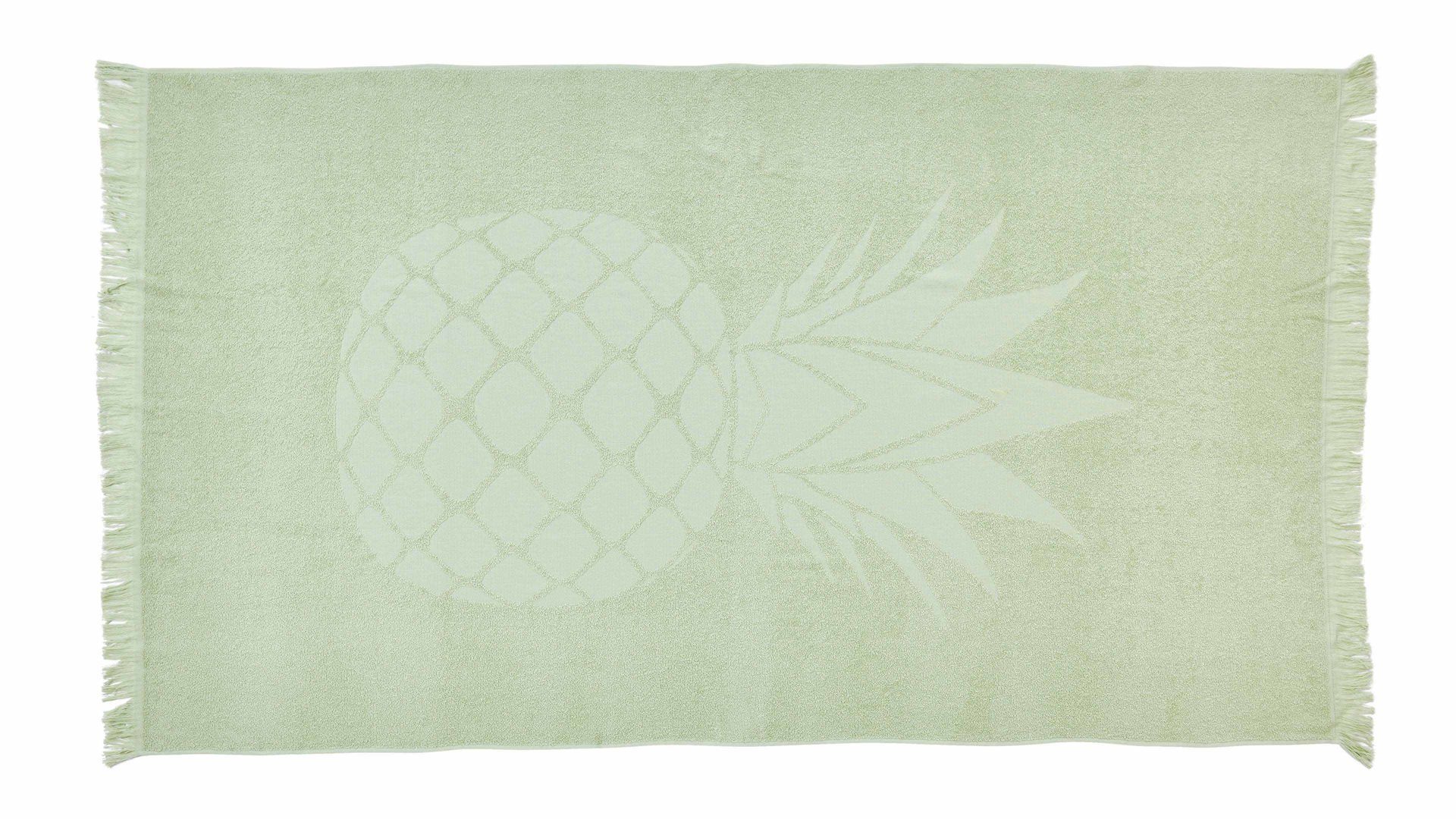 Hamamtuch Done.® aus Stoff in Hellgrün done.® Hamamtuch Capri hellgrüne Baumwolle – Ananas-Motiv