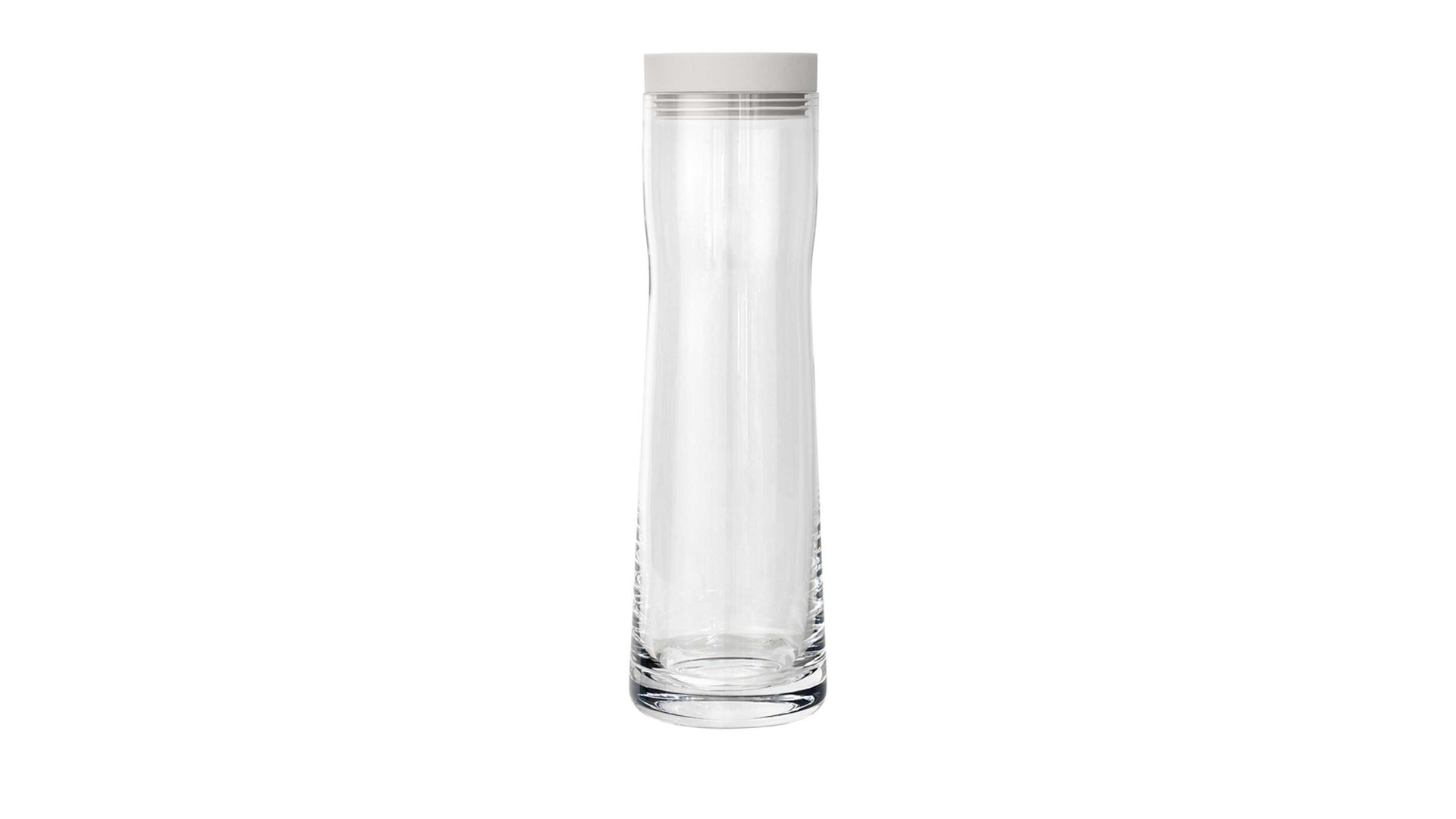 Karaffe Blomus aus Glas in Weiß blomus Wasserkaraffe Splash cremeweißes Silikon Moonbeam, Edelstahl & Klarglas – ca. 1000 ml