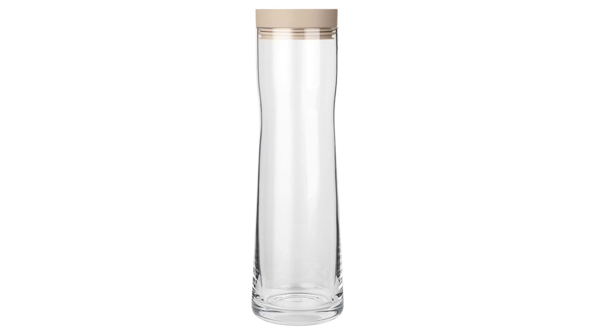 Karaffe Blomus aus Glas in Beige blomus Wasserkaraffe Splash sandbeiges Silikon Nomad, Edelstahl & Klarglas – ca. 1000 ml