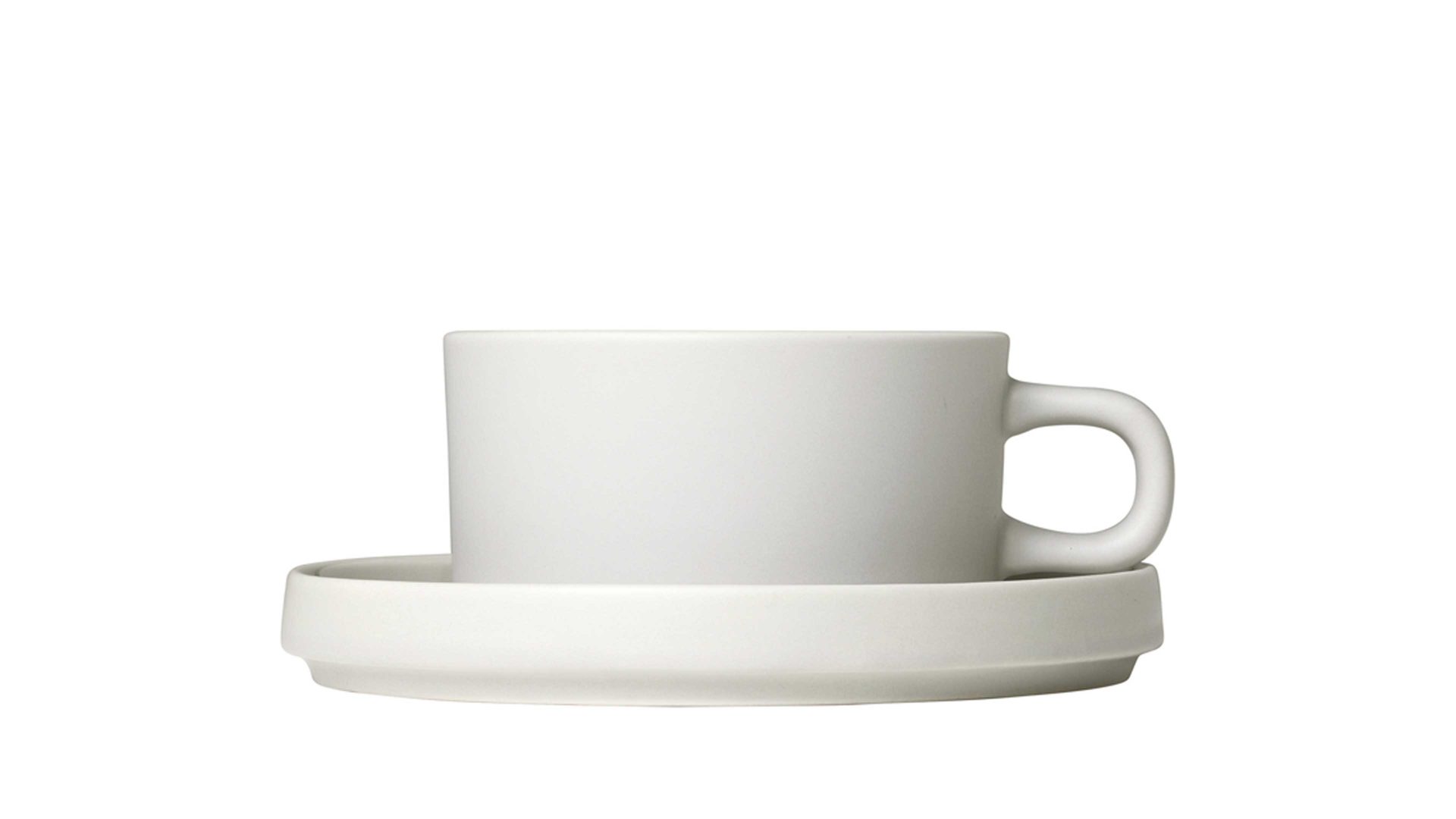 Teetasse Blomus aus Keramik in Weiß blomus Teetassen-Set Pliar cremeweiße Keramik Moonbeam – zweilteilig