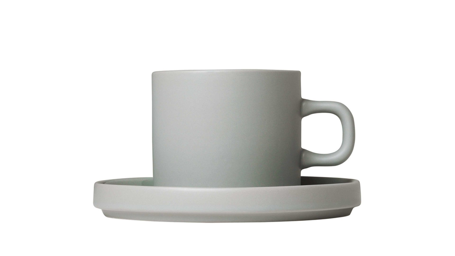 Kaffeetasse Blomus aus Keramik in Grau blomus Kaffeetassen-Set Pilar hellgraue Keramik Mirage Gray – zweilteilig