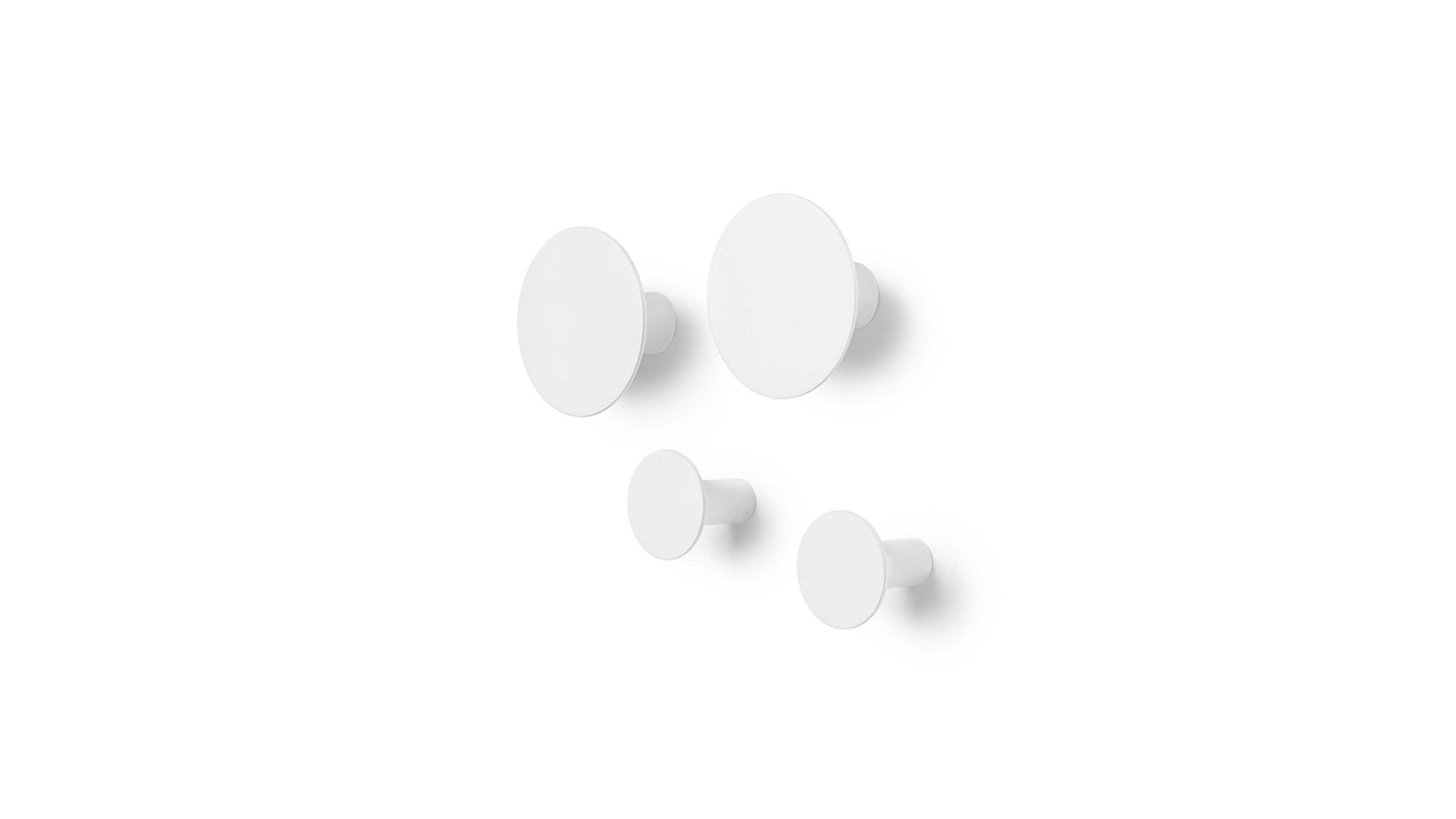 Garderobenhaken Blomus aus Metall in Weiß blomus Wandhaken-Set Ponto lilienweißer Polystone – vierteilig
