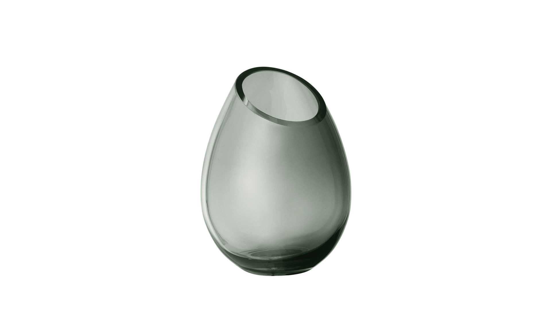 Vase Blomus aus Glas in Grau blomus Vase Drop rauchfarbenes Glas – Höhe ca. 17 cm