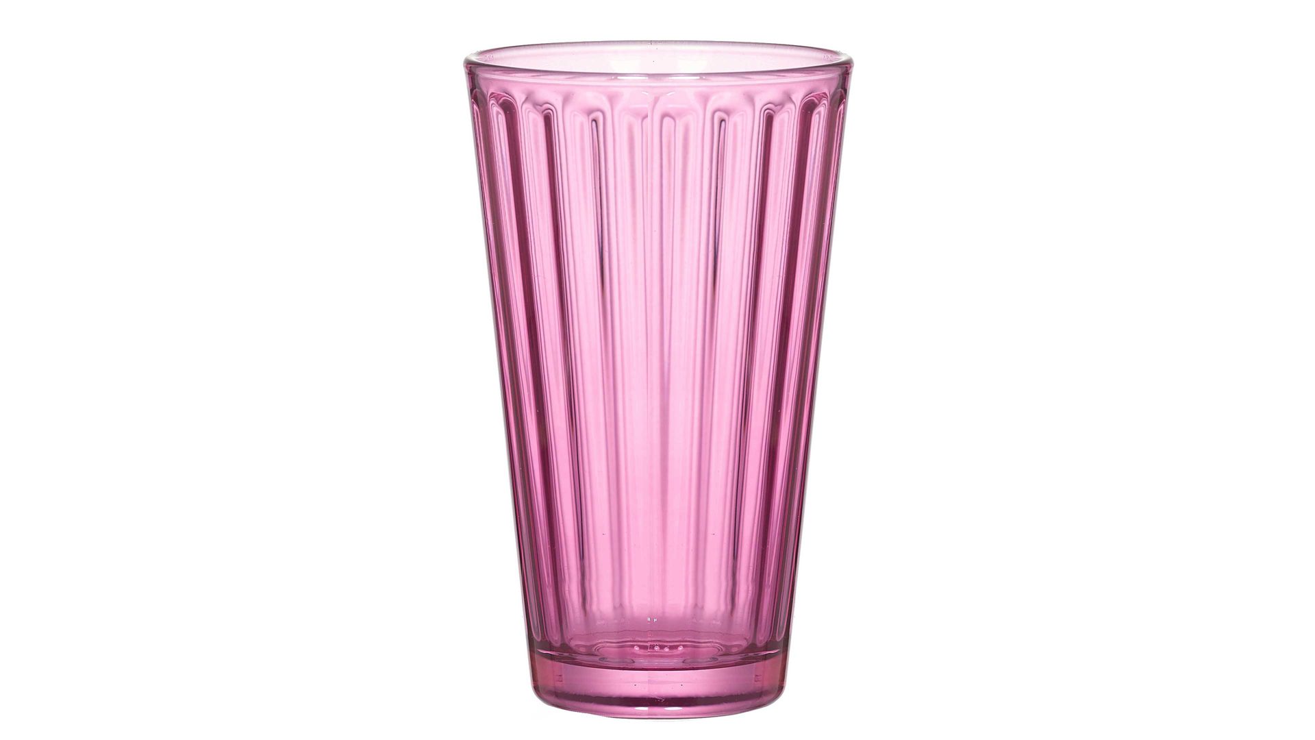 Longdrinkglas Ritzenhoff & breker aus Glas in Pink Flirt Longdrinkglas Lawe beerenfarbenes Riffelglas – ca. 400 ml