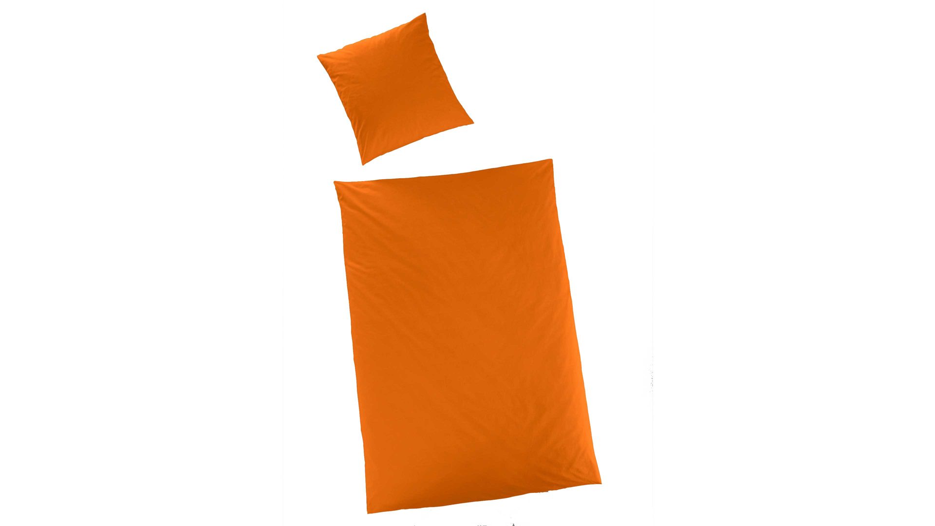 Bettwäsche-Set H.g. hahn haustextilien aus Stoff in Orange HAHN Luxus-Satin-Bettwäsche Sempre orangefarbener Baumwollsatin - zweiteilig, ca.135 x 200 cm