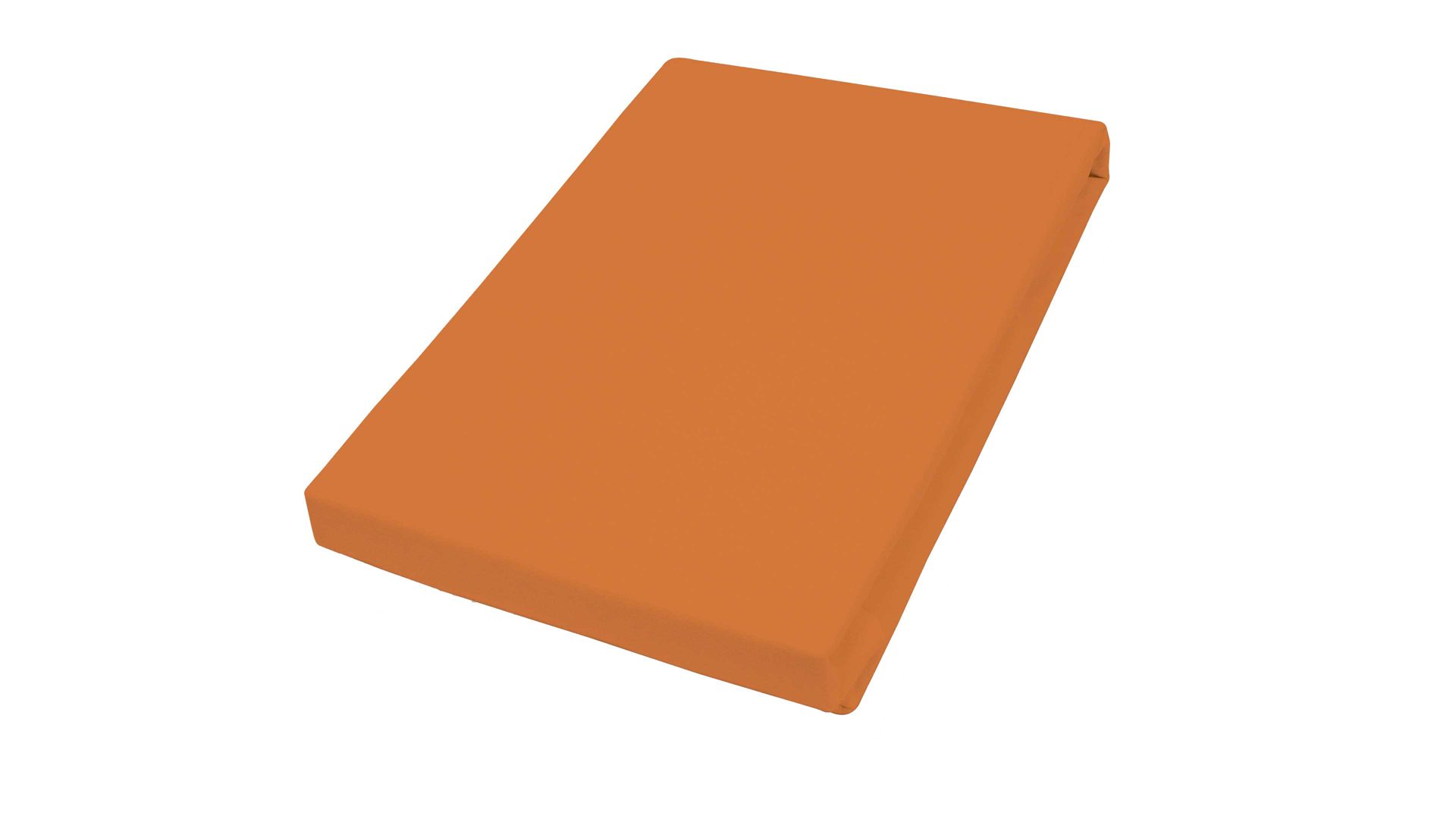 Spannbettlaken H.g. hahn haustextilien aus Stoff in Orange HAHN Satin-Spannbettlaken orangefarbener Baumwollsatin - ca. 100 x 200 cm