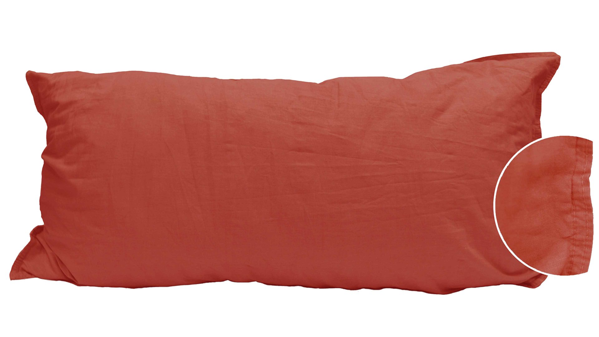 Kissenbezug /-hülle H.g. hahn haustextilien aus Stoff in Orange Kissenbezug Stone Washed sienafarbene Baumwolle – ca. 40 x 80 cm
