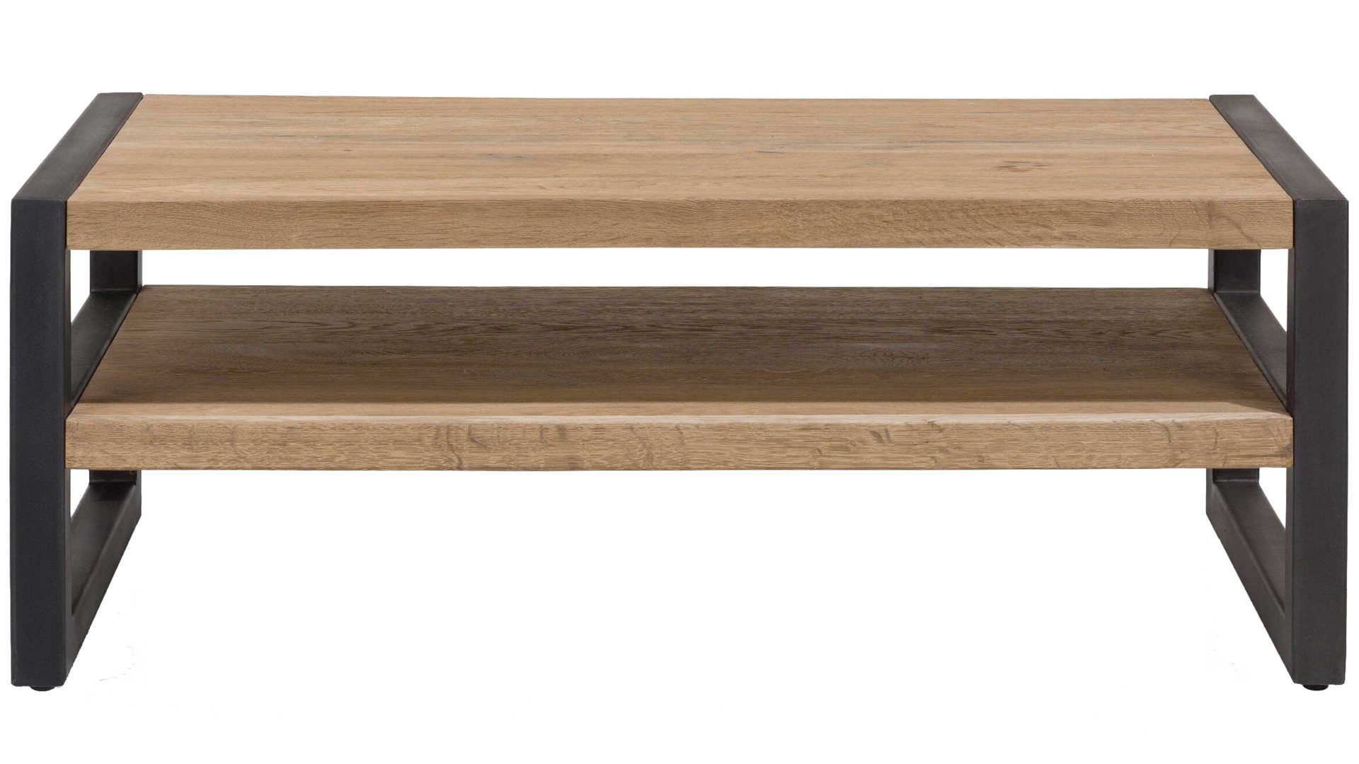 Couchtisch Habufa® aus Holz in Holzfarben WOODS & TRENDS Couchtisch Brooklyn bzw. Wohnzimmertisch Railway braunes Eichefurnier – ca. 120 x 60 cm