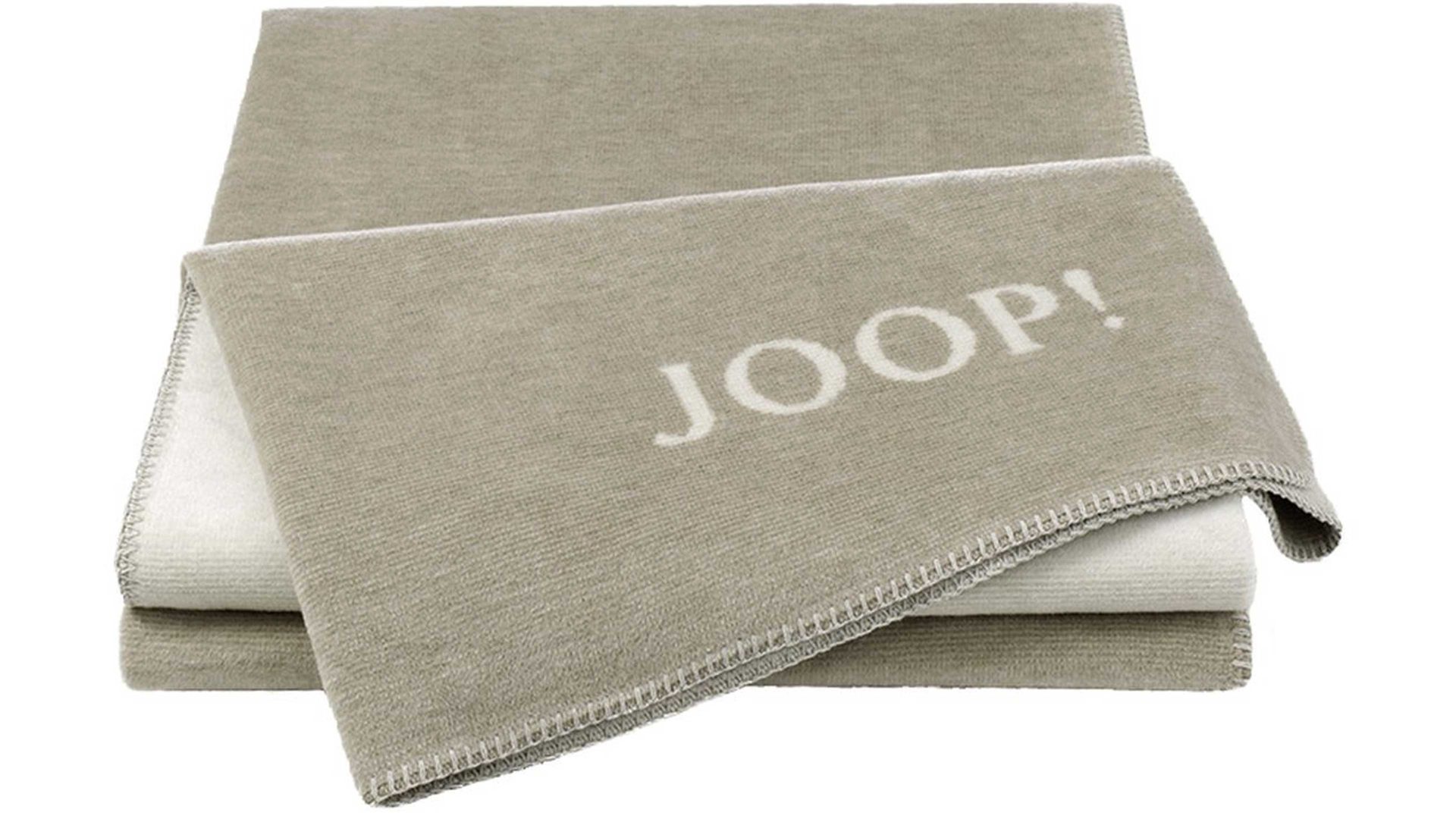 Wohndecke Biederlack® aus Stoff in Beige JOOP! Wohndecke Melange Doubleface Sand & Natur – ca. 150 x 200 cm