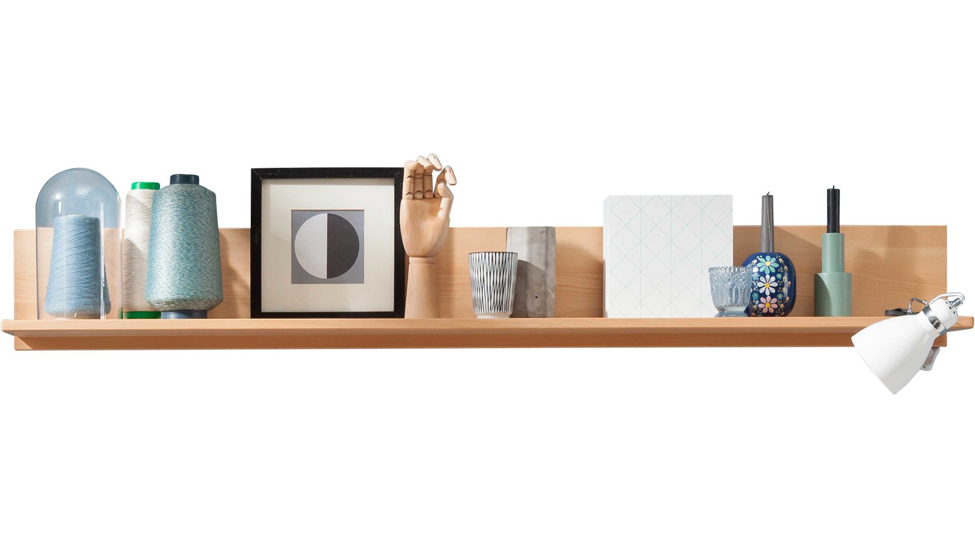 Wandregal Elfo-möbel aus Holz in Holzfarben Wandregal Nena als perfekte Ergänzung zu Wohnwand und Sideboard Kernbuche - Länge ca. 155 cm