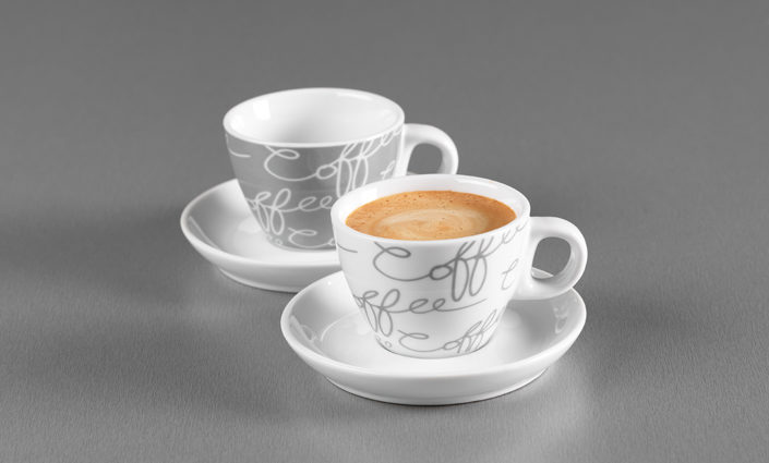 Espressotasse Ritzenhoff & breker aus Porzellan in Grau Espressotassen Cornello Grey Porzellan in Weiß- & Grautönen - zweiteilig,  ca. 80 ml Fassungsvermögen