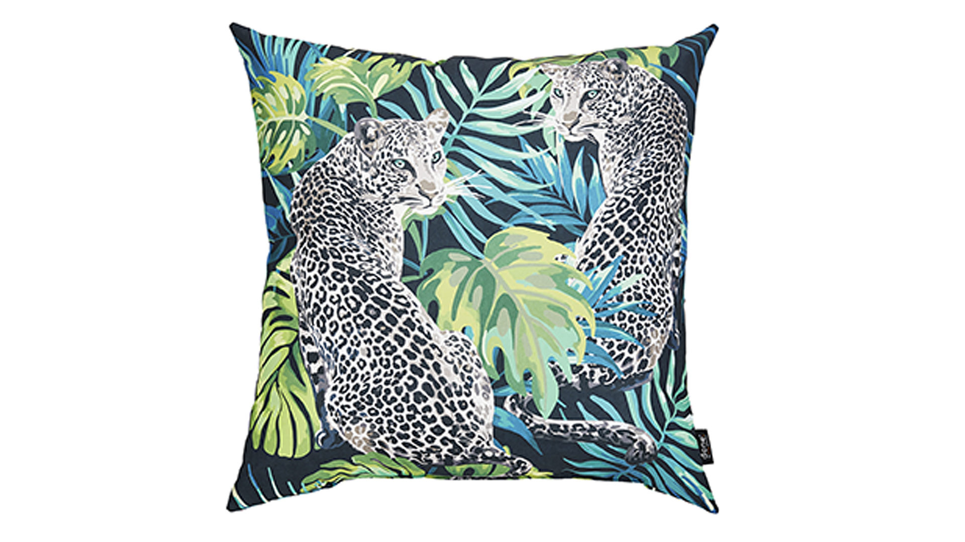 Einzelkissen Done.® aus Kunstfaser in Schwarz done.® Kissen Cushion Outside Leopard Dessin Leopard – ca. 65 x 65 cm