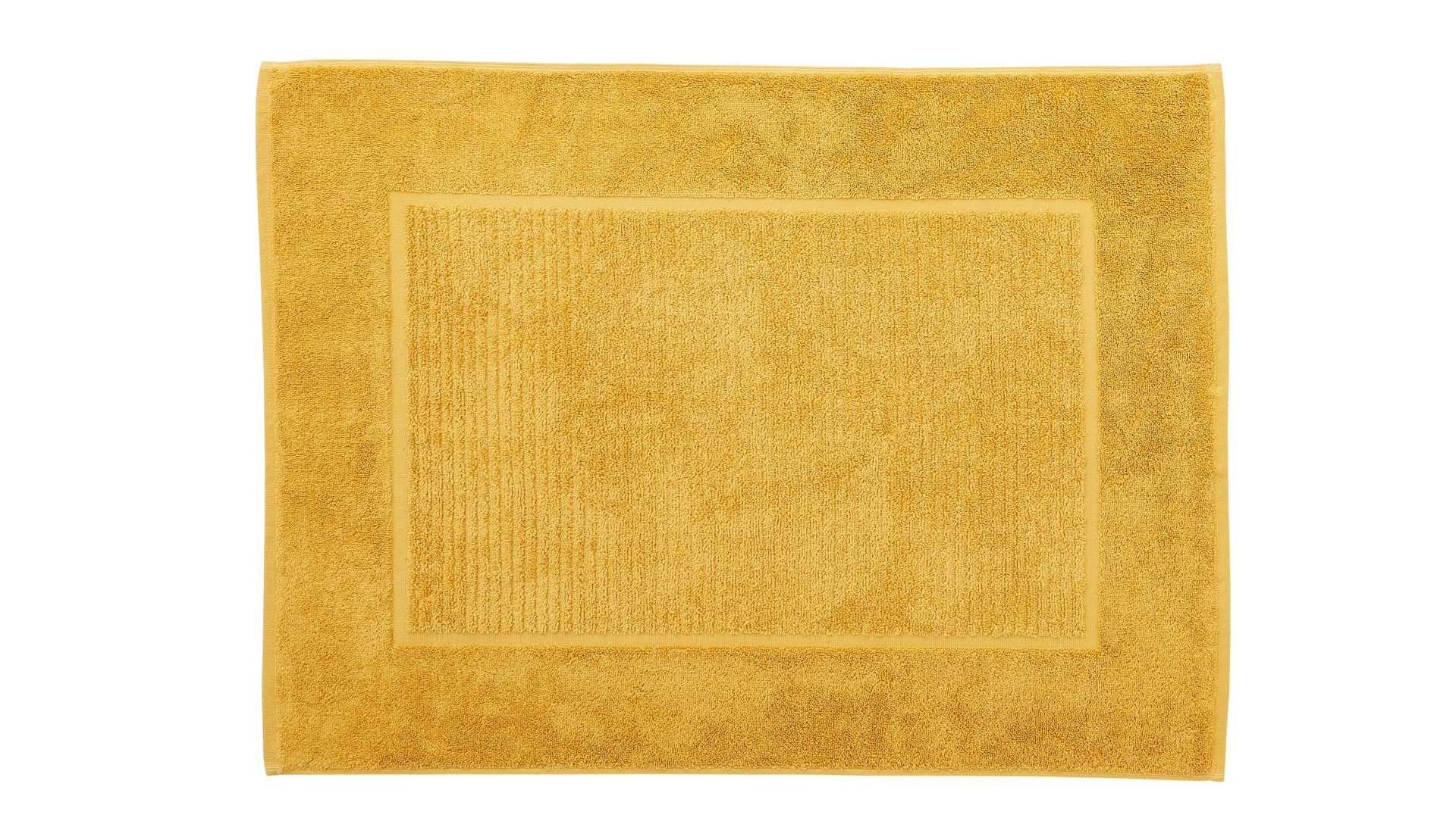 Badematte / Badeteppich Interliving aus Naturfaser in Gelb Interliving Handtuch Serie 9108 - Badvorleger Gold – ca. 60 x 80 cm