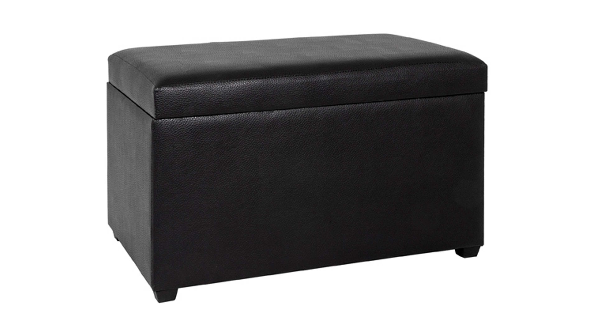 Truhe Haku aus Stoff in Schwarz Sitztruhe mit Stauraum bzw. Sitzbank schwarzes Kunstleder - ca. 65 x 42 x 40 cm