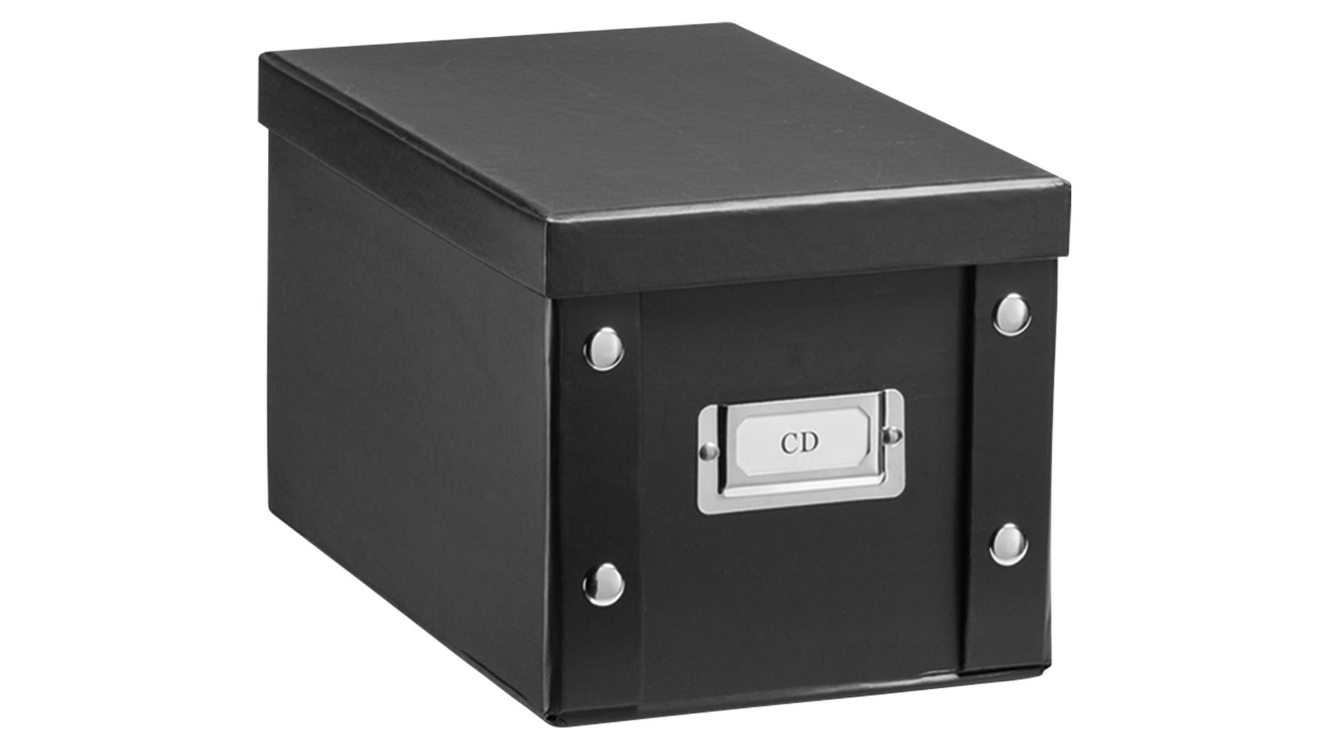 Aufbewahrungsbox Zeller present aus Karton / Papier / Pappe in Schwarz zeller CD-Aufbewahrungsbox schwarze Pappe - ca. 28 x 17 cm