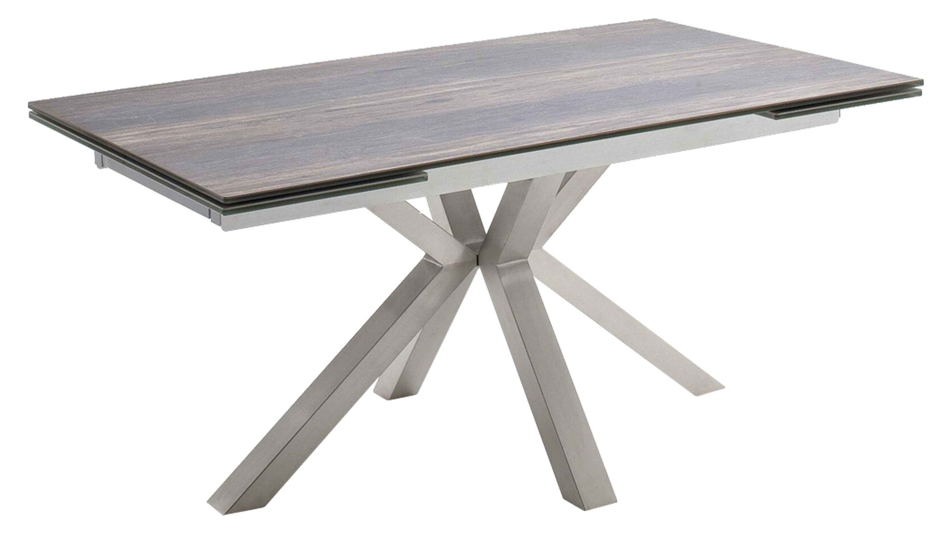 Auszugtisch Mca furniture aus Keramik in Holzfarben Auszugtisch Barrique & Edelstahl – ca. 160-240 x 90 cm
