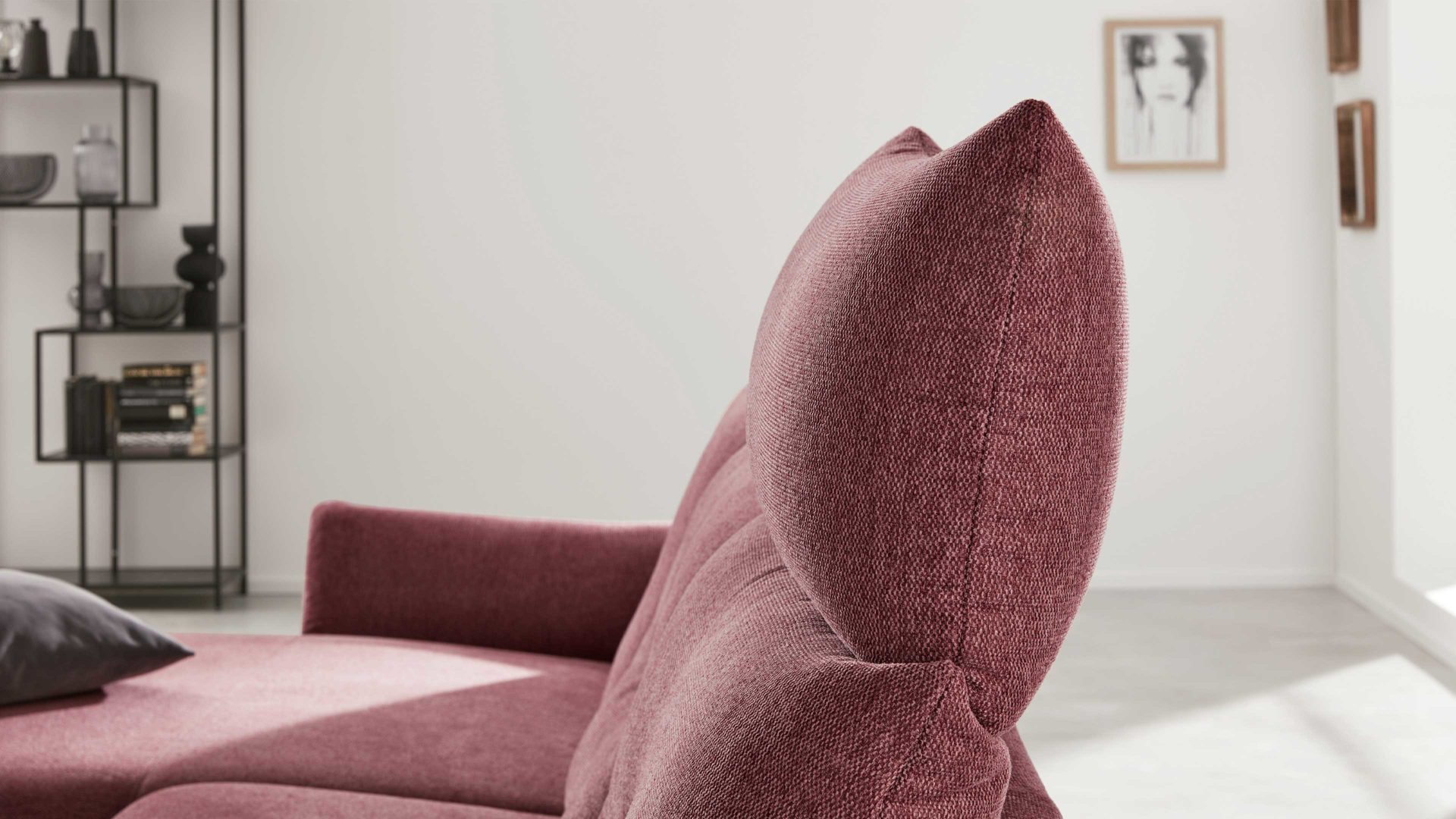 Kopfstütze Interliving aus Stoff in Pink Interliving Sofa Serie 4400 - Kopfstütze pastellvioletter Bezug GCP 8 - Breite ca. 82 cm